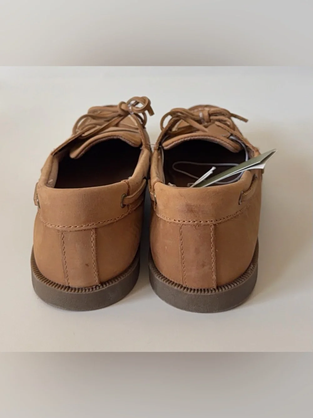 Goodfellow & Co Men's Tan Lace Up Leather Non-Slip Boat Shoes Size 7
